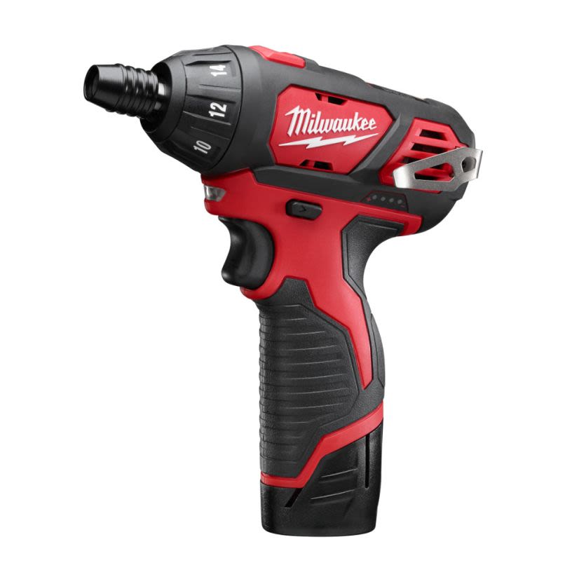 Milwaukee 2401-22 Compact Lightweight Cordless Screwdriver Kit, 1/4 in Chuck, 12 V DC, 150 in-lb Torque, Li-Ion Battery